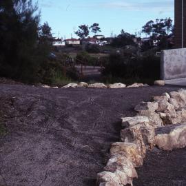 Visitors Centre entrance ramp pre-planting, Shortland Wetlands, NSW, 1989
