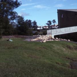 Visitors Centre entry pre-planting, Shortland Wetlands, NSW, June 1989