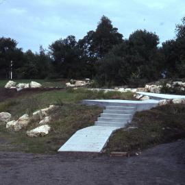 Amenities block path, Shortland Wetlands, NSW, 28 April 1990
