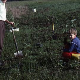 Bob Jones and grandson Paul Morris, Shortland Wetlands, NSW, May 1991