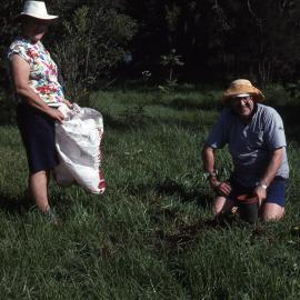 Joyce Strong and Ted Lewis, rainforest planting bee, Shortland Wetlands, NSW, April 1992
