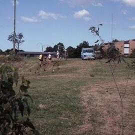 Lions Club tree planting bee, Shortland Wetlands, NSW, 1989-1994