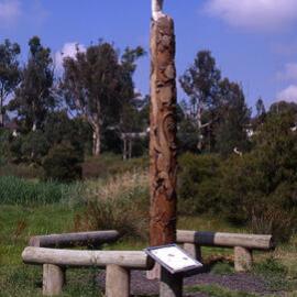 Vlado Krstevski, sculptor, reptile help station, Hunter Wetlands, Shortland, NSW, 1999