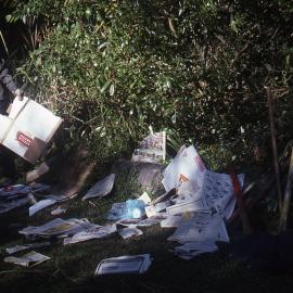 Margaret O'Leary laying paper for mulch, Hunter Wetlands, Shortland, NSW, 2002  