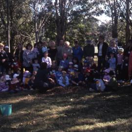 Tara O'Connell plants 40,000th tree, Hunter Wetlands, Shortland, NSW, May 2004