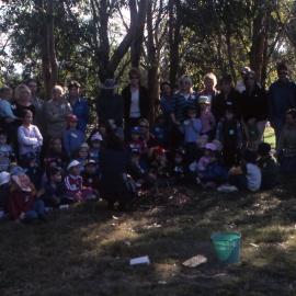 Tara O'Connell plants 40,000th tree, Hunter Wetlands, Shortland, NSW, May 2004