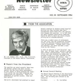 Joint Medical Newsletter No. 033, September 1984