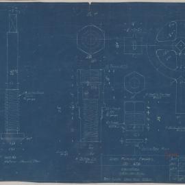 South Maitland Railways Pty Ltd - Locomotives, 10 Class loco boilers, 9 mm injector steam valve details, 1 February 1956 (Blueprint)