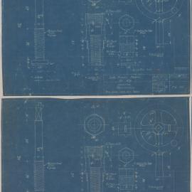 South Maitland Railways Pty Ltd - Locomotives, 10 Class loco boilers, 9 mm injector steam valve details, 1 February 1956 (Blueprints)