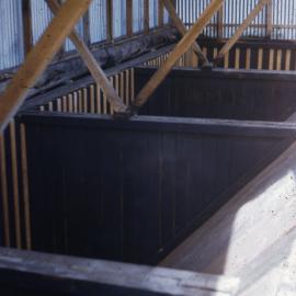 Material storage bins, Abermain stowage site, NSW, June 1957