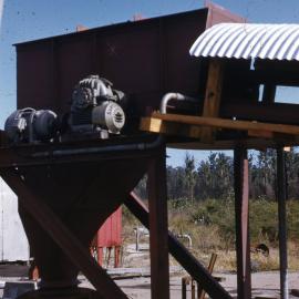 End of conveyor from bins chute to materials bore