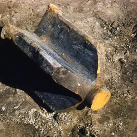 Broken bit stowing material borehole, July 1956