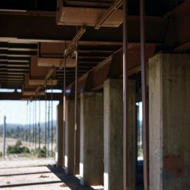 Chute doors beneath stockpile bin, Cessnock No. 2 Colliery area, June 1956
