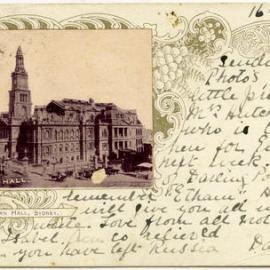 Postcard of Town Hall, Sydney