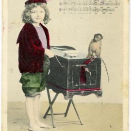 Auld Land Syne with Girl, Monkey and Music Box