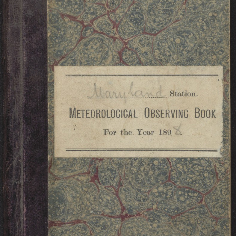 Maryland Station. Meteorological Observing Book For the Year 1898.