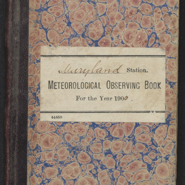 Maryland Station. Meteorological Observing Book For the Year 1900.