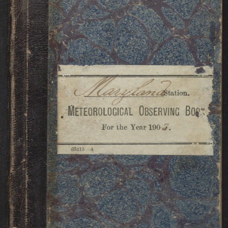 Maryland Station. Meteorological Observing Book For the Year 1902.