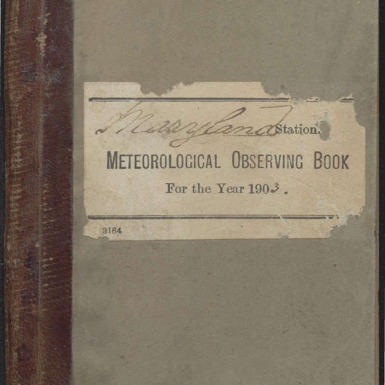 Maryland Station. Meteorological Observing Book For the Year 1903.