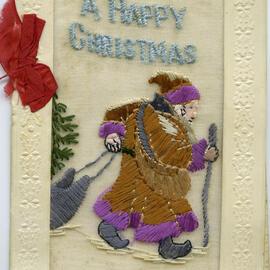 Embroidered WWI Card - A Happy Xmas