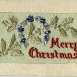 Embroidered WWI Card - Merry Christmas