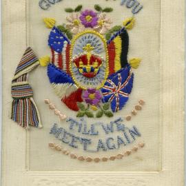 Embroidered WWI Card - God Be With You, Til We Meet Again