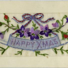 Embroidered WWI Card - Happy Xmas