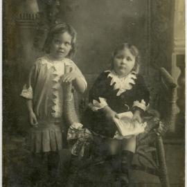 Postcard of Chrissie Lorger & Hazel Nicholson, 28 Alfred St, Newcastle