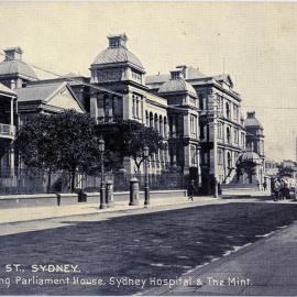 Macquarie Street, Sydney, with Parliament, Sydney Hospital and Mint