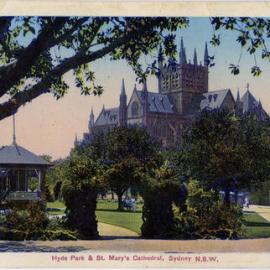 Hyde Park and Saint Mary's Cathedral, Sydney, NSW