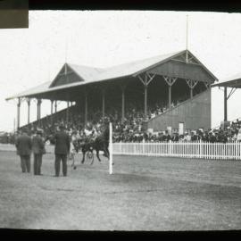 Newcastle showground—members stand on right (obscured)—public stand on left