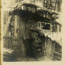 French [?] Officer in Forest Dugout