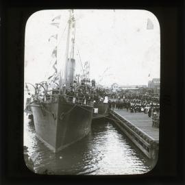 Queens wharf - Going on S.S. “Newcastle” for Farewell Trip through Harbour