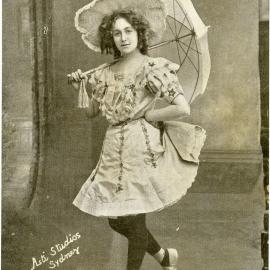 Goldie Collins with parasol