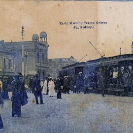 Early Morning Trams, George Street, Sydney