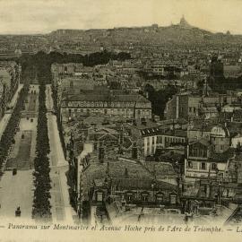 Panorama on Montmartre and Avenue Hoche taken from the Arc de Triomphe, Paris, France