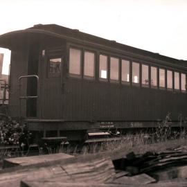 VR 5NB Type narrow gauge carriages in storage, Moe, Victoria, [1940s]