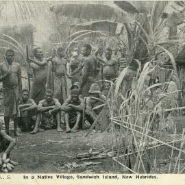 In a Native Village, Sandwich Island, New Hebrides