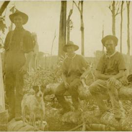 Three Lumberjacks and their Dog