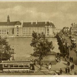 County Hall and Westminster Bridge, London