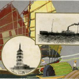 Inking Temple, China, N.Y.K.S.S. Aki Maru