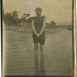 Photo of unidentified woman in bathing costume