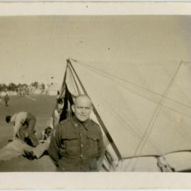 Photo of unknown soldier at camp