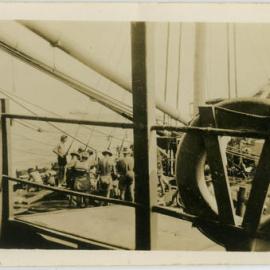 Soldiers aboard unidentified ship