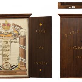 Honour board for members of the Loyal Orange Institution of Australia who died in World War II