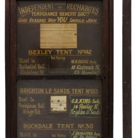 Meeting board for the Independent Order of Rechabites Temperance Benefit Society