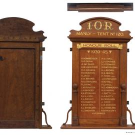 Honour board for the I.O.R. Manly Tent No. 120, 1939-1945