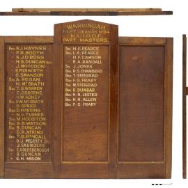 Honour board for M.U.I.O.O.F. Warringah No. 64