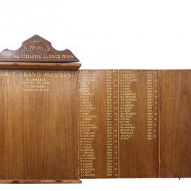 Honour board for the I.O.O.F. Loyal Colfax Lodge No. 94, 1877-1966