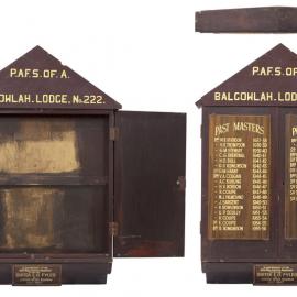 Honour board for the Past Masters of Balgowlah Lodge No. 222, 1937-1971